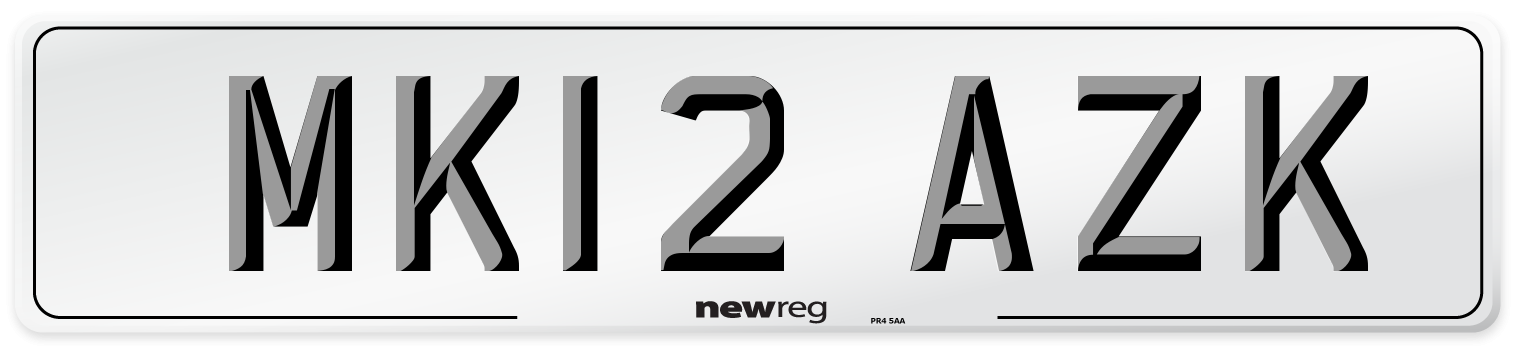 MK12 AZK Number Plate from New Reg